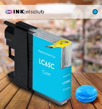 Brother LC65C High Yield Cyan Compatible Ink cartridge. (LC65 Series)