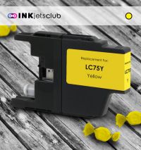 Brother LC75Y High Yield Yellow Compatible Ink cartridge. (LC75 Series)