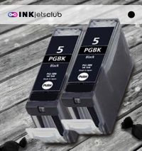 2 Pack Canon PGI5Bk Pigment Black Compatible Inkjet Cartridge (With Chip)