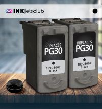 2 Pack Canon PG30 Pigment Black Compatible  Inkjet Cartridge