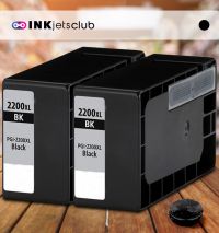 2 Pack Canon PGI-2200XL (9255B001) High Yield Black Compatible Ink Cartridge 