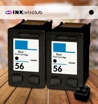 2 Pack HP 56 (C6656AN) Black Compatible Ink cartridge