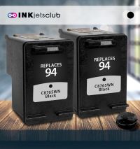 2 Pack HP 94 (C8765WN) Black Compatible Ink cartridge