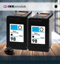 2 Pack HP 98 (C9364WN) Black Compatible Ink cartridge 