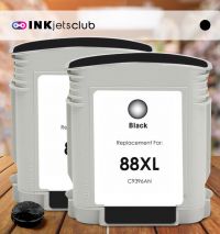 2 Pack HP 88XL (C9396AN) High-Yield Black Compatible Ink cartridge