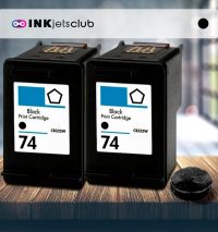 2 Pack HP 74 (CB335WN) Black Compatible Ink cartridge