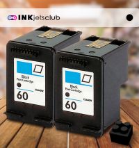 2 Pack HP 60 (CC640WN) Black Compatible Ink cartridge