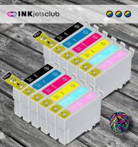 12 Pack - Epson 77 Ink Cartridge Value Pack. Includes 2 Black, 2 Cyan, 2 Magenta, 2 Yellow, 2 Photo Cyan, and 2 Photo Magenta Compatible Ink Cartridges