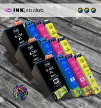 12 Pack - Epson 252XL High-Yield Ink Cartridge Value Pack. Includes 3 Black, 3 Cyan, 3 Magenta and 3 Yellow Compatible  Ink Cartridges