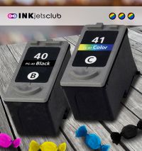 2 Pack - Canon PG-40 & CL-41 Compatible  Ink Cartridge Value Pack