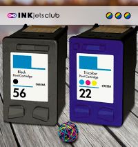 2 Pack - HP 56 & 22 Compatible  Ink Cartridge Value Pack