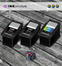 3 Pack - Canon PG-240 & CL-241 Ink Cartridge Value Pack. Includes 2 Black + 1 Color Compatible  Ink Cartridges