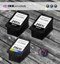 3 Pack - Canon PG-245 & CL-246 Ink Cartridge Value Pack. Includes 2 Black + 1 Color Compatible  Ink Cartridges
