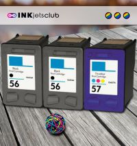 3 Pack HP 56 & 57 Compatible  Ink Cartridge Value Pack