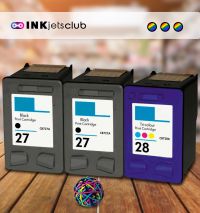 3 Pack - HP 27 & 28 Ink Cartridge Value Pack. Includes 2 Black and 1 Color Compatible  Ink Cartridges