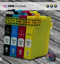 4 Pack - Epson 69 Ink Cartridge Value Pack. Includes 1 Black, 1 Cyan, 1 Magenta and 1 Yellow Compatible  Ink Cartridges