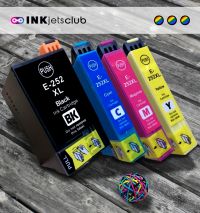 Includes 1 Black 1 Cyan InkjetsClub Remanufactured 4 Pack Ink Cartridge Replacement for Epson 252XL High Yield Ink Cartridge Value Pack 1 Magenta and 1 Yellow Compatible Ink Cartridges 