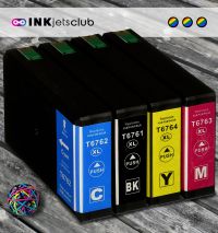 4 Pack - Epson 676XL (T676XL) High Yield Ink Cartridge Value Pack. Includes, 1 Black, 1 Cyan, 1 Magenta and 1 Yellow Compatible  Ink Cartridges