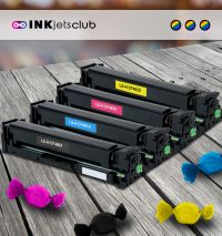 4 Pack - HP CF400X (201X ) High Yield Toner Cartridge Value Pack. Includes 1 Black, 1 Cyan, 1 Magenta and 1 Yellow Compatible Ink Cartridges