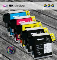 5 Pack - Brother LC65 High Yield Ink Cartridge Value Pack. Includes 2 Black, 1 Cyan, 1 Magenta and 1 Yellow Compatible  Ink Cartridges