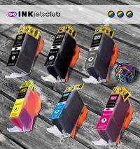 6 Pack - Canon PGI-220 & CLI-221 Compatible Ink Cartridge Value Pack. Includes 1 PGI-220 Black, 1 CLI-221 Black, 1 Cyan, 1 Magenta, 1 Yellow and 1 Gray Ink Cartridges