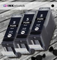 3 Pack Canon PGI5Bk Pigment Black Compatible Inkjet Cartridge (With Chip)