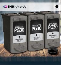 3 Pack Canon PG30 Pigment Black Compatible  Inkjet Cartridge