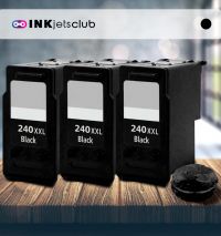 3 Pack Canon PG-240XXL (5204B001) Extra High Yield Black Compatible  Inkjet Cartridge