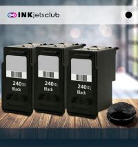 3 Pack Canon PG-240XL High Yield Black Compatible  Inkjet Cartridge