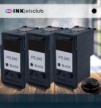 3 Pack Canon PG-240 (5207B001) Black Compatible  Inkjet Cartridge