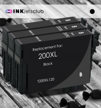 3 Pack Epson 200XL Black Compatible Ink cartridge (T200XL120)