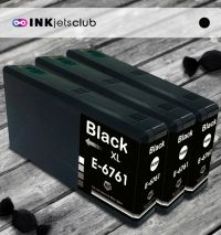 3 Pack Epson 676XL (T676XL120) High Yield Black Compatible  Ink Cartridge