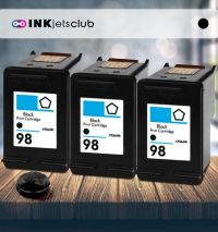 3 Pack HP 98 (C9364WN) Black Compatible Ink cartridge 
