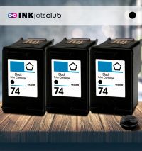 3 Pack HP 74 (CB335WN) Black Compatible Ink cartridge