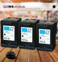 3 Pack HP 901XL (CC654AN) High Yield Black Raman  Ink cartridge