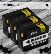 3 Pack HP 932XL Black (CN053AN) High-Yield Black Compatible Ink cartridge 