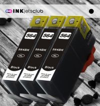 3 Pack HP 564XL (CN684WN) High-Yield Black Compatible  Ink Cartridge