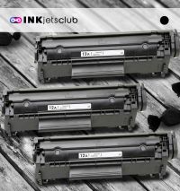 3 Pack HP 12A (Q2612A) Black Compatible Toner Cartridge