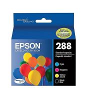 4 Pack - Epson 288 OEM Original Ink Cartridge Value Pack. Includes 1 Black, 1 Cyan, 1 Magenta and 1 Yellow Ink Cartridges