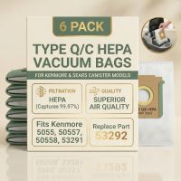 Premium HEPA Filtration Vacuum Bags (6-Pack) – Compatible with Kenmore Type Q/C & Sears Part 53292