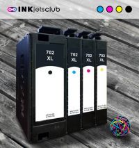  Epson 702XL Re-manufactured ( 4 Pack Combo) Ink Cartridges . Includes 1 High Yield Black, 1 Cyan, 1 Magenta and 1 Yellow Compatible  Ink Cartridges