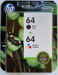 HP 64 2-pack Black/Tri-color Original Ink Cartridges