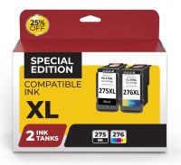 Canon PG-275XL Black (4981C001) & CL-276XL Color (4987C001) Compatible Ink Cartridge 2 Value Pack
