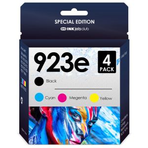 HP 923XL / 923e Combo Pack Compatible Ink. Works with OfficeJet 8120, 8130, OfficeJet Pro 8135e, 8138e, 8122e Printers. 4 Pack (Black, Cyan, Magenta, Yellow)
