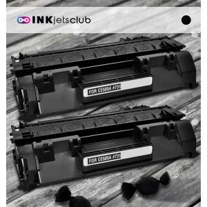 2 Pack HP 05A  (CE505A) Black Compatible Toner Cartridge