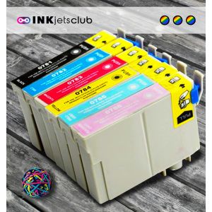 Remanufactured G&G compatible replacement for 6 Pack - Epson 78  Ink Cartridge Value Pack. Includes 1 Black, 1 Cyan, 1 Magenta, 1 Yellow, 1 Light Cyan and 1 Light Magenta Compatible  Ink Cartridges