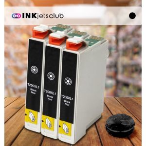 Remanufactured G&G compatible replacement for 3 Pack Epson 200 (T200120) Black Compatible  Ink Cartridge