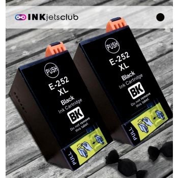 2 Pack Epson 252XL (T252XL120) Black High Yield Compatible  Ink Cartridges