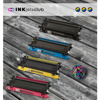 4 Pack - Brother TN115 Toner Cartridge Value Pack. Includes 1 Black, 1 Cyan, 1 Magenta and 1 Yellow Compatible Toner Cartridges