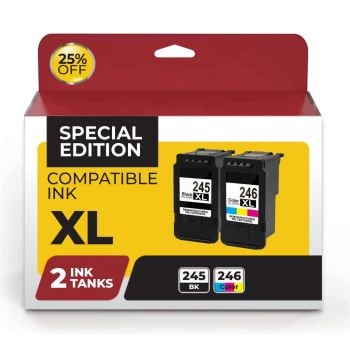 Canon PG-245XL Black (8278B013) & CL-246XL Multi-Color (8280B001) Compatible Ink Cartridges 2 Value Pack Set (8278B006)